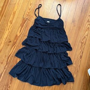 J. Crew tiered navy blue cotton jersey halter dress. Small